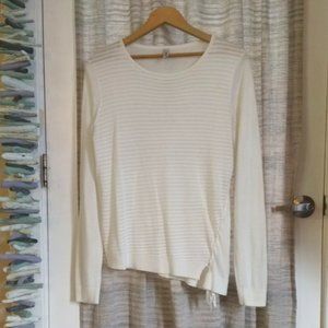 Soyaconcept Ballet Ribbed Knit Side Tie Top M | Asymmetrical Pullover